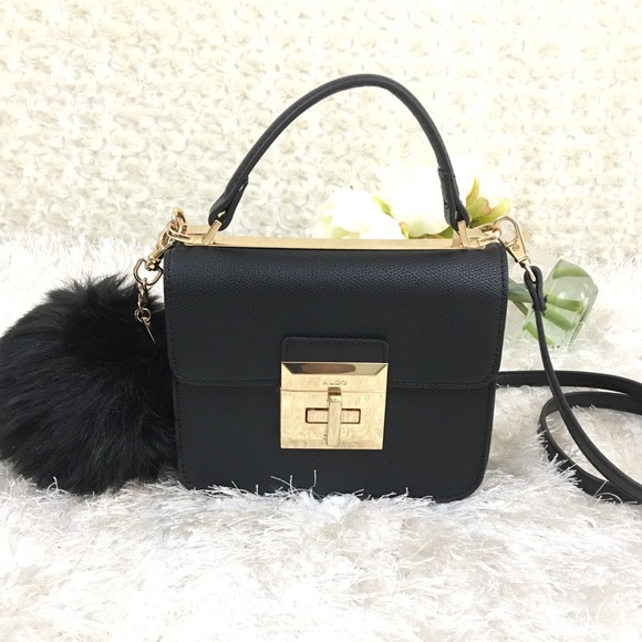 Aldo Handbags - ALDO Purse Gold Embellished Black Crossbody Bag